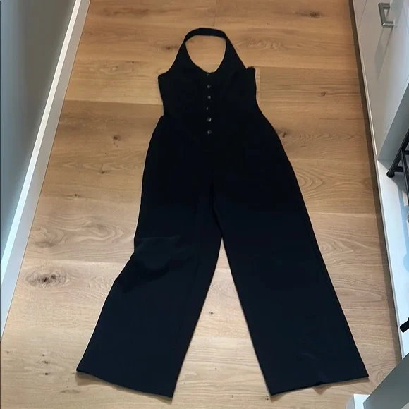 Aritzia Wilfred Black Halter Jumpsuit. Perfect for date night or girls night. - Picture 2 of 9